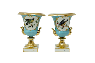 Pair of Paris Porcelain Urns