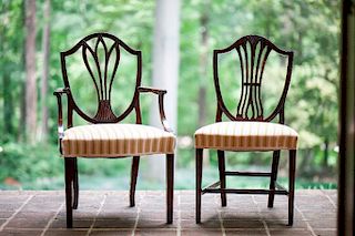 Twelve Shield  Hepplewhite Dining  Chairs