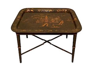 Chinoserie Paper Mache  Table  Stand