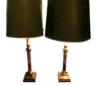   Brass Column Table Lamps