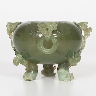 Serpentine Jade Censer Bowl