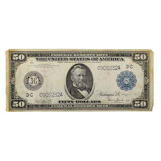 1914 $50 FRN Fr 1033 VERY scare note VF20+