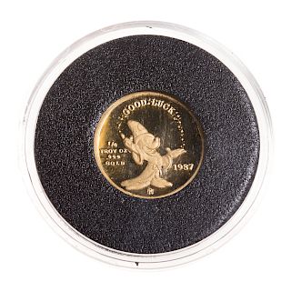 1987 1/4 oz gold Mickey Magic good luck coin