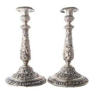 Dominick & Haff repousse sterling candlesticks