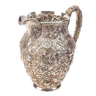 Fine Kirk "Repousse" sterling silver pitcher