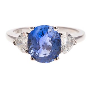A Ladies Sapphire and Diamond Ring in 18K