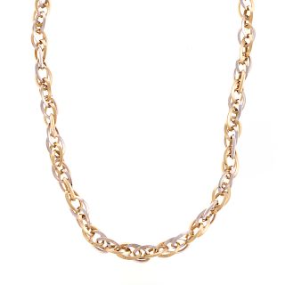 A Ladies Two Toned Open Link Necklace in 18K