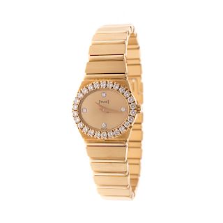 A Ladies Diamond Piaget "Polo" Wrist Watch in 18K