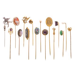 A Collection of Diamond & Gemstone Stick Pins