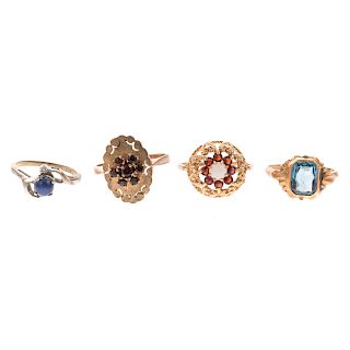 Four Ladies Gemstone Rings in Gold