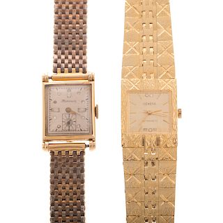 Two Gentlemen's Wrist Watches in 14K