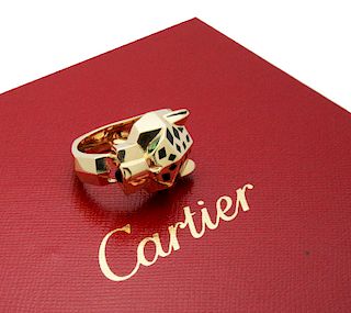 Cartier 18 K Yellow Gold Panther Ring in 18k Yellow