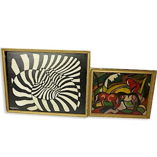 After: Vasarely and Franz Marc Paintings