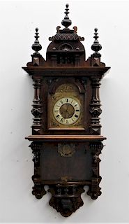 Austrian Gustav Becker Walnut Architectural Clock