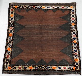 Kurdish Square Rug Flat Weave Table Carpet Rug