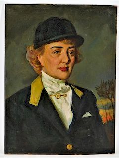 Harry Sutton Female Equestrian Portrait Painting