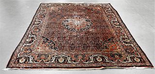 Antique Persian Bidjar Wool Carpet Rug