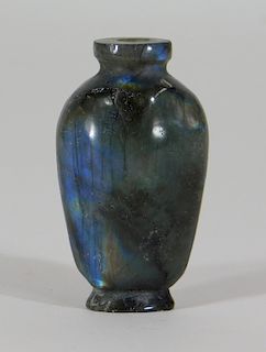 Chinese Black Opal Hardstone Snuff Bottle