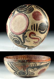 Lovely Maya Copador Polychrome Pottery Bowl