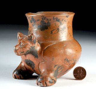 Adorable Maya Plumbate Pottery Jaguar Jar