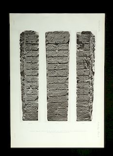19th C. Alfred Maudslay B&W Mayan Ruins Photogravure
