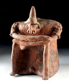 Large Nayarit Pottery Seated Figure