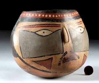 Nazca Pottery Trophy Head Vessel