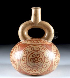 Moche Pottery Stirrup Vessel - Beautiful Condition