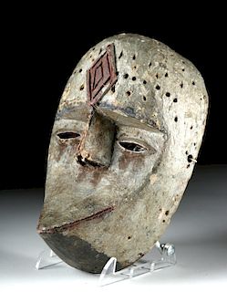 Mid-20th C. Igbo Afikpo Painted Wood Dance Mask