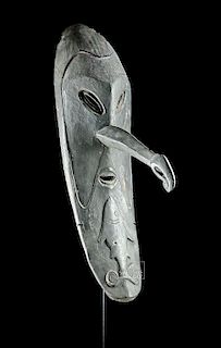 Mid-20th C. Papua New Guinea Wooden Mosquito Mask