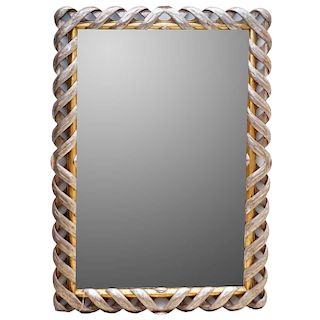 Silver and Gilt "Ribbon" Mirror