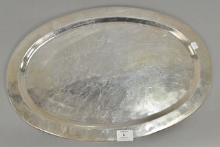 Mexican silver oval tray. lg. 20 in., 42 t oz. 
Provenance: Estate of Kenneth Jay Lane