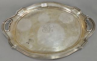 Gorham sterling silver tray with two handles. lg. 22 1/2 in., 83 t oz.