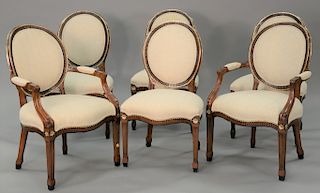 Set of six Louis XVI style chairs.