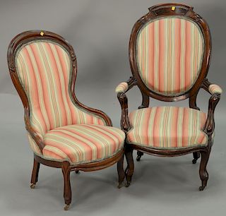 Two Victorian chairs.