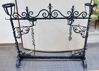 Rococo iron fireplace apparatus, ht. 47 in. wd. 60 in.