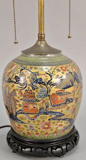 Porcelain urn made into table lamp. ht. of urn 7 1/2 in. 
Provenance: Estate of Kenneth Jay Lane