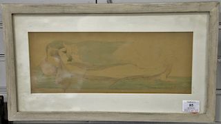 Violet Duchess of Rutland (1856-1937), watercolor, Diana Sleeping Miracle St. Jonis 1926, initialed: VR, titled and dated. sight siz...