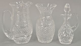 Large group of Waterford crystal to include two large bowls, decanter (ht. 13 in.), vases, six stems, biscuit jar, etc.