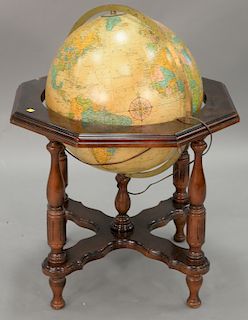 Globe on wood base. ht. 37 in.