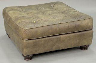Large leather ottoman. ht. 17 in., top: 37" x 37"