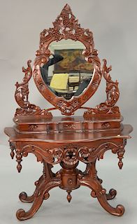 Reproduction Victorian style vanity and mirror. ht. 73 in., wd. 47 in., dp. 18 in.