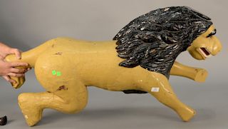 Carved lion figure, probably from 18th century tavern (repainted, feet repaired). height 46 in. Being sold to benefit a Connecticut ...