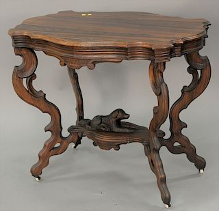 Rosewood Victorian shaped table. ht. 29 in., top: 23" x 36"