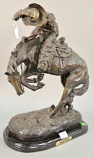 After Frederic Remington (1861-1909), bronze sculpture, Rattlesnake, marked on base: Frederic Remington. ht. 21 in.