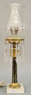 Astral lamp with shade (electrified). ht. 26 1/2 in.