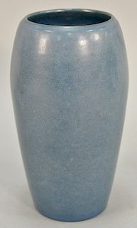 Marblehead pottery matte blue vase. ht. 8 3/4 in.