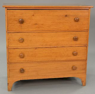 Federal pine four drawer chest, circa 1800. ht. 39 in., wd. 40 in.