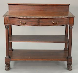 Empire style mahogany server. ht. 38 in., wd. 46 1/2 in.