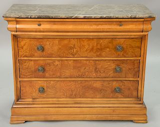 Ethan Allen marble top chest. ht. 34 in., wd. 42 in.